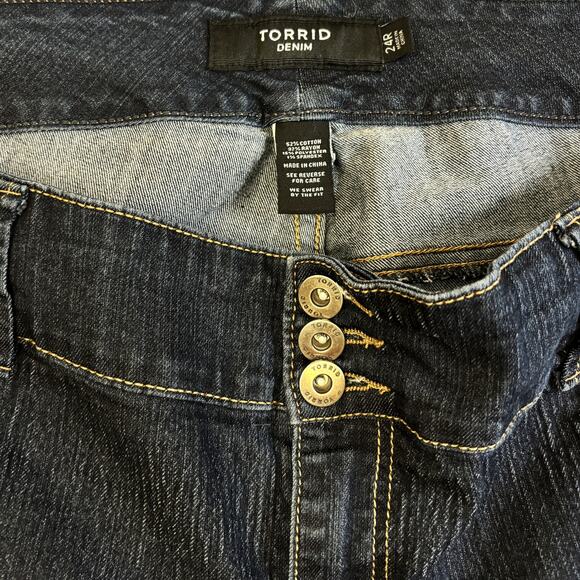 Torrid Jeans Womens 24R Blue Denim 3 Button Zipper Leg Jegging Pants Plus Size - Picture 5 of 9